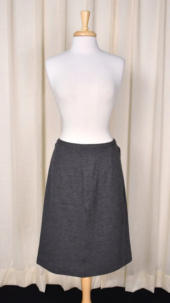 1950s Gray & Brown Skirt Set