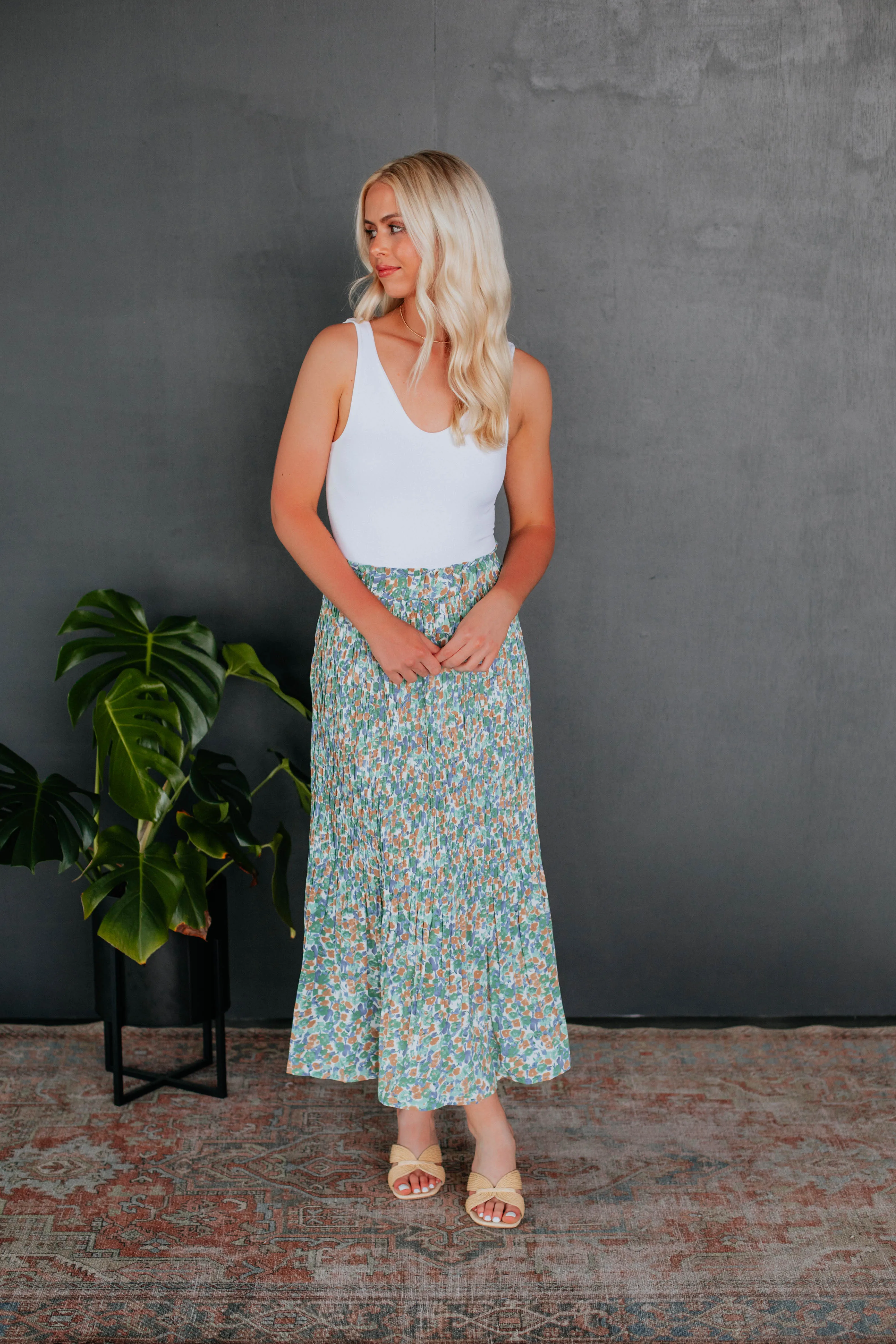 Addy Floral Skirt - Sage