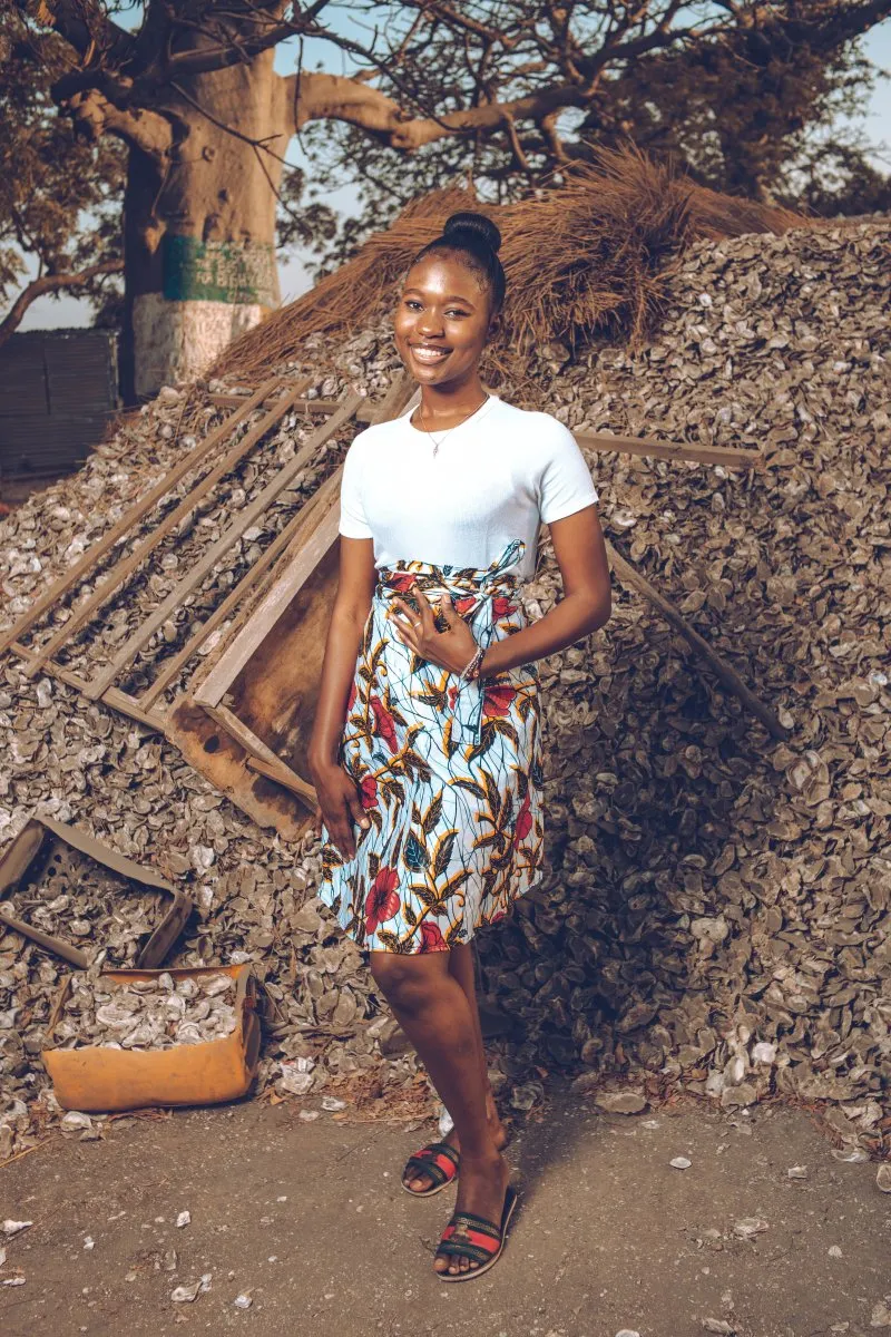 African Skirt In Red Flower