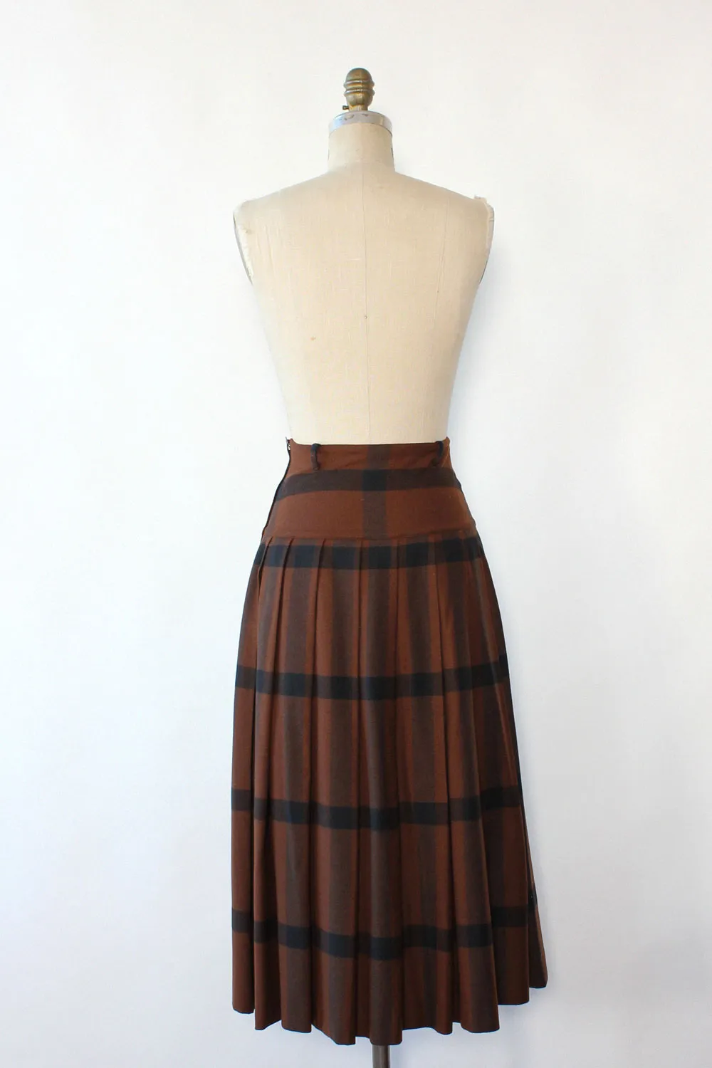 Agnes B. Box Plaid Skirt XS