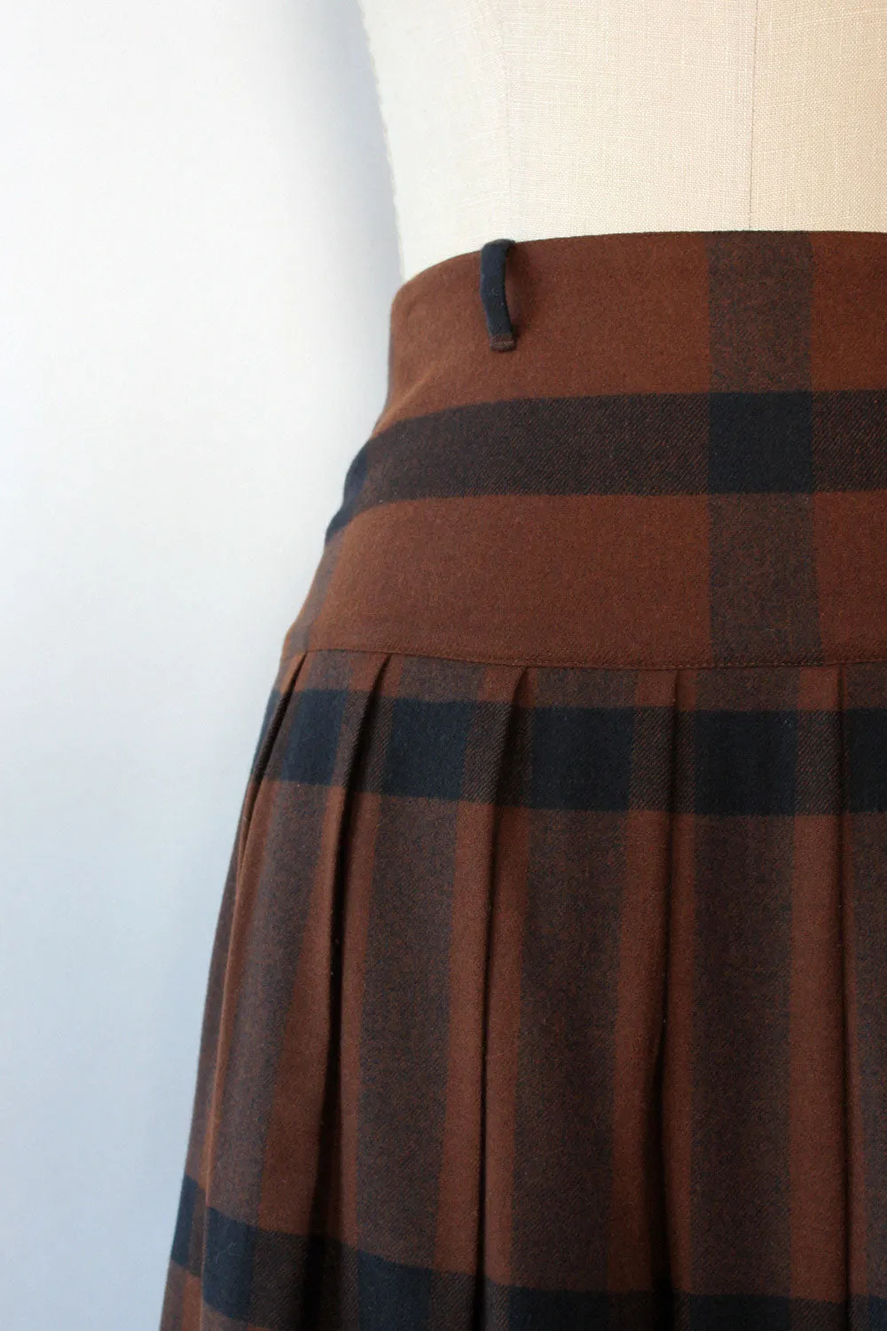 Agnes B. Box Plaid Skirt XS