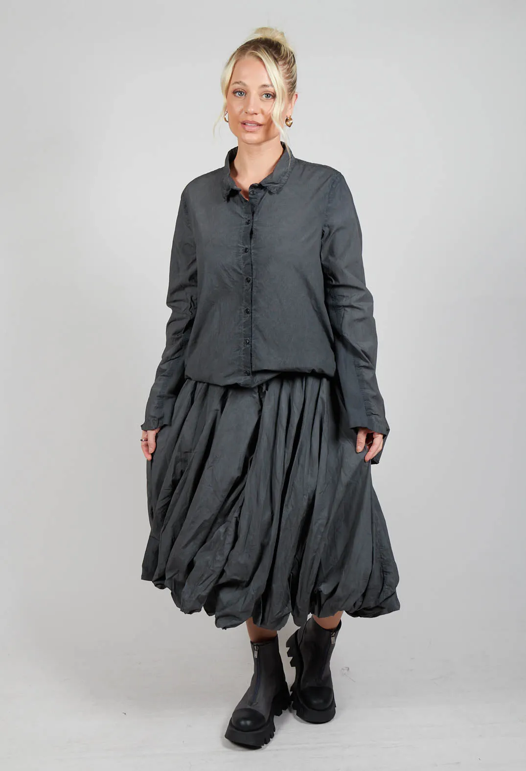 Balloon Skirt in Coal Cloud