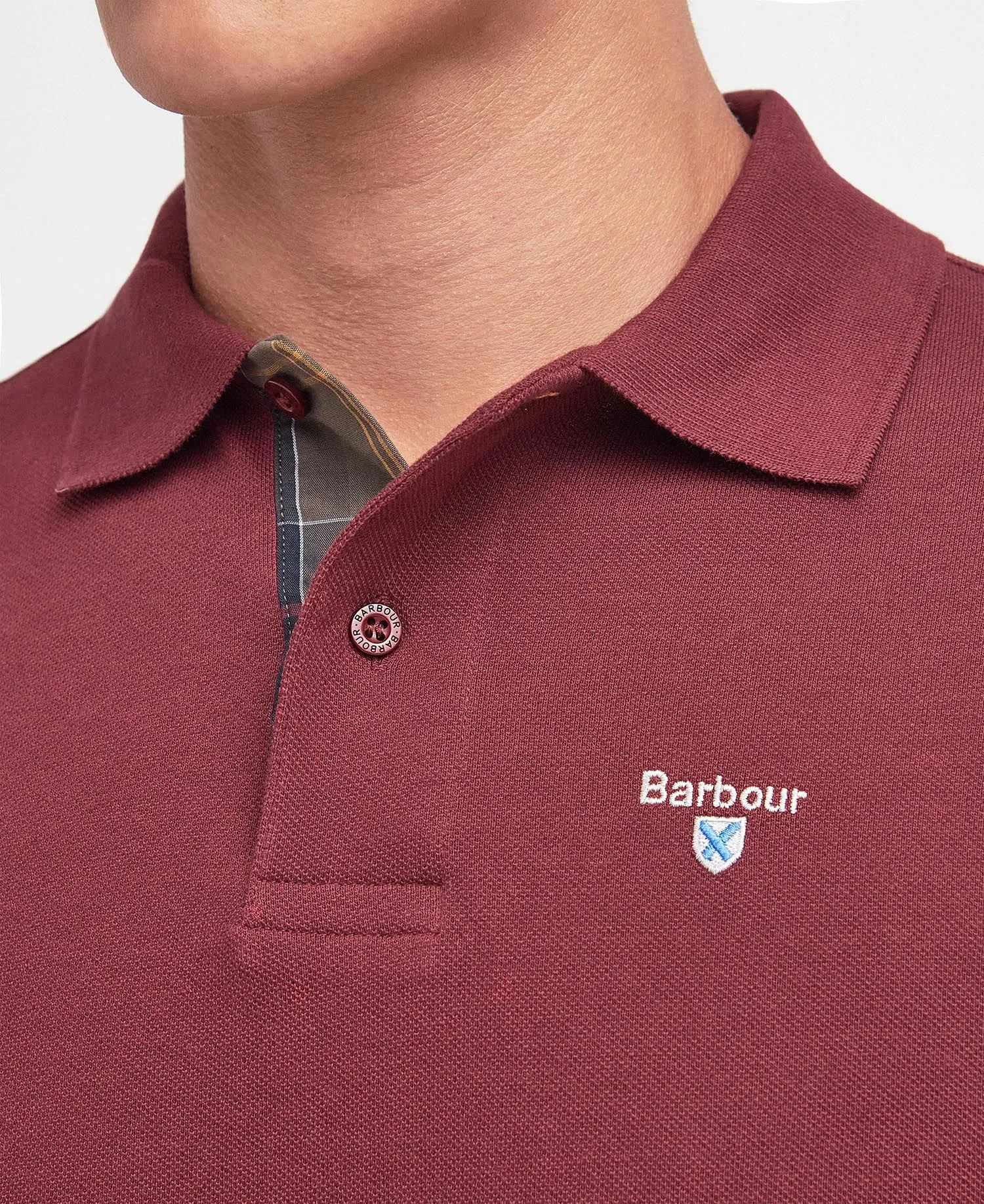 Barbour Men's Tartan Pique Polo T-Shirt - Short Sleeved