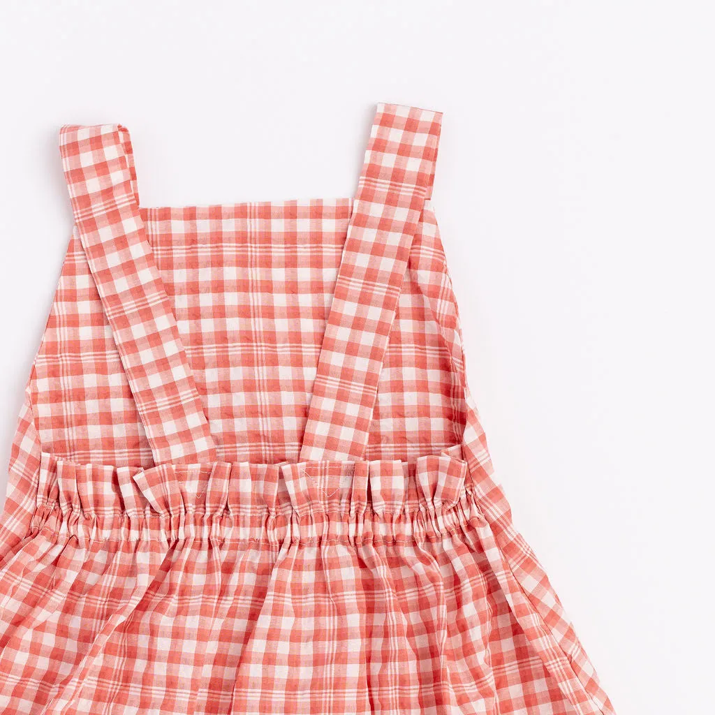 Beach Dress in Watermelon Plaid