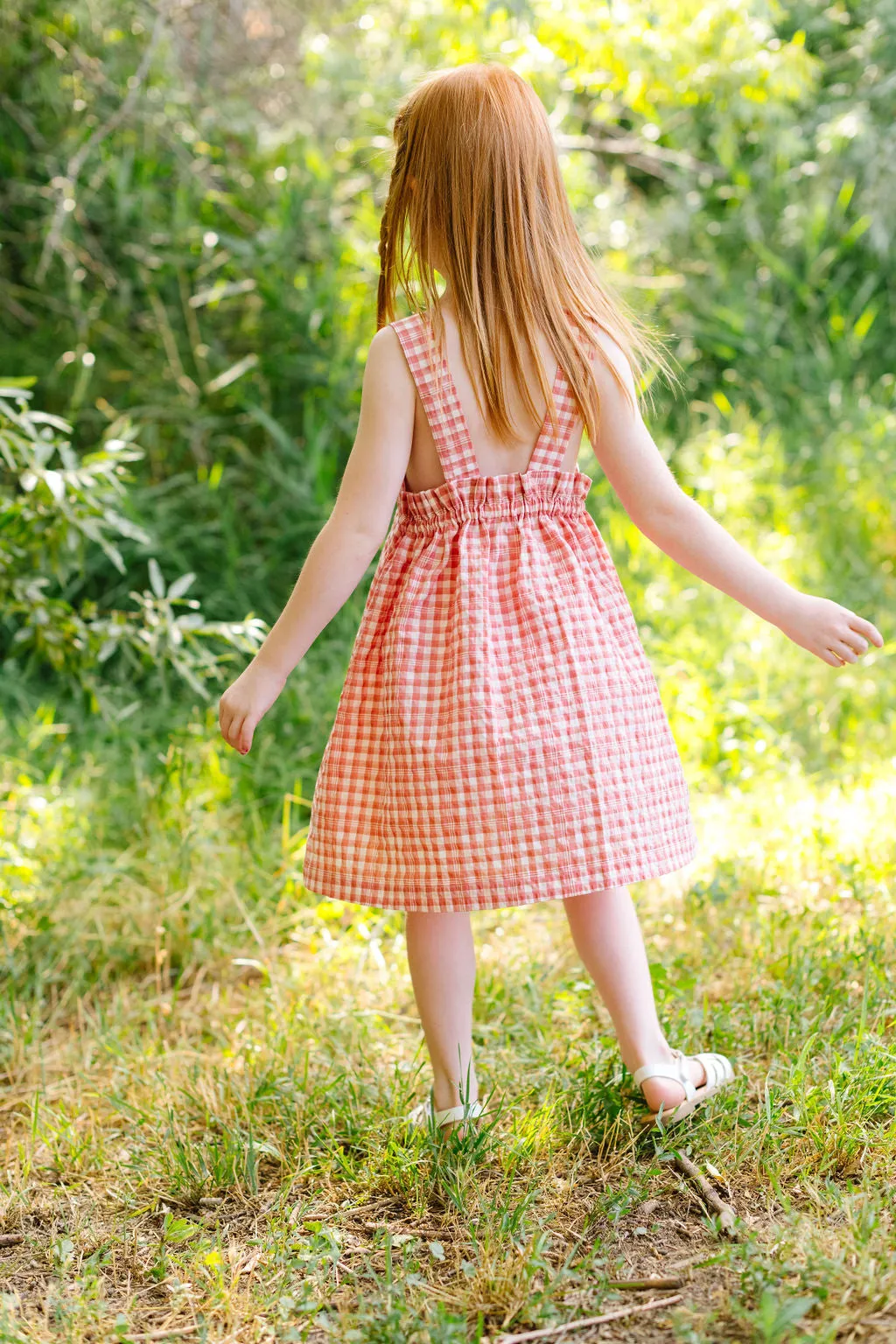 Beach Dress in Watermelon Plaid