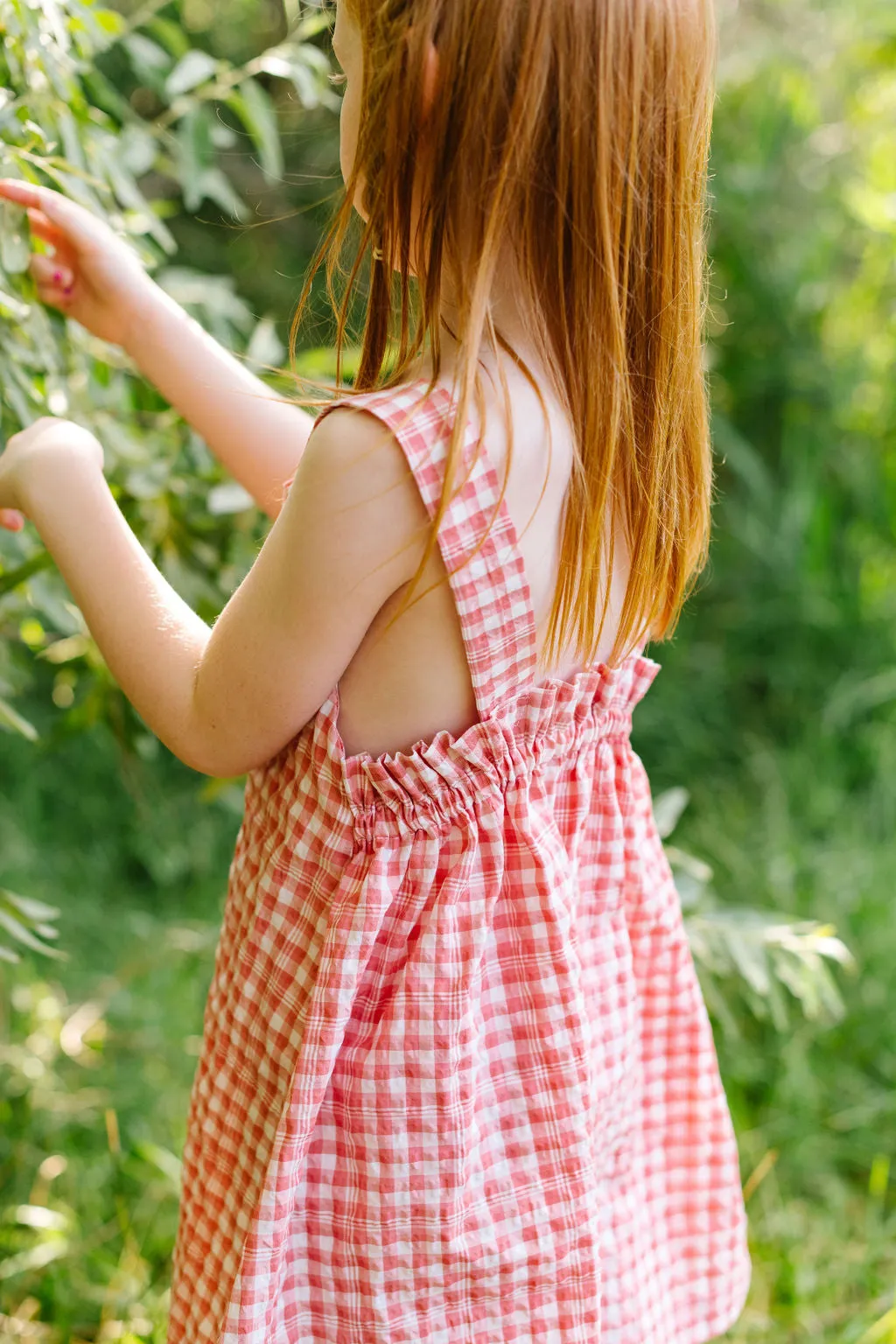 Beach Dress in Watermelon Plaid