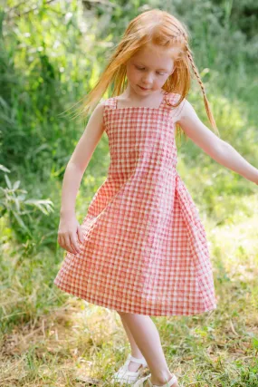 Beach Dress in Watermelon Plaid