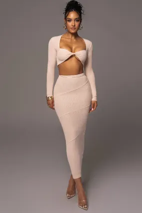 Beige All About You Skirt Set