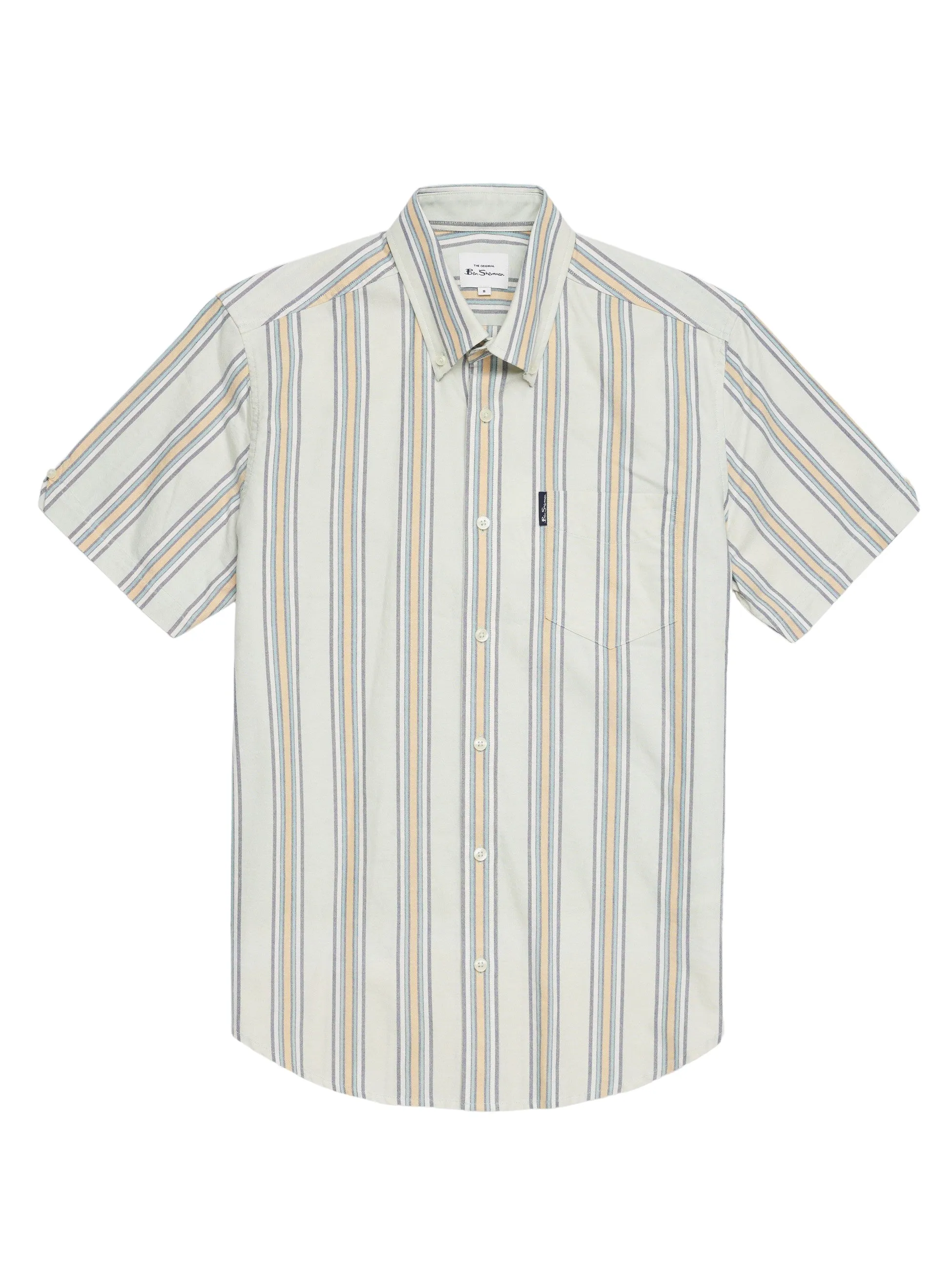 Ben Sherman Mens Block Stripe Oxford Shirt - Short Sleeved