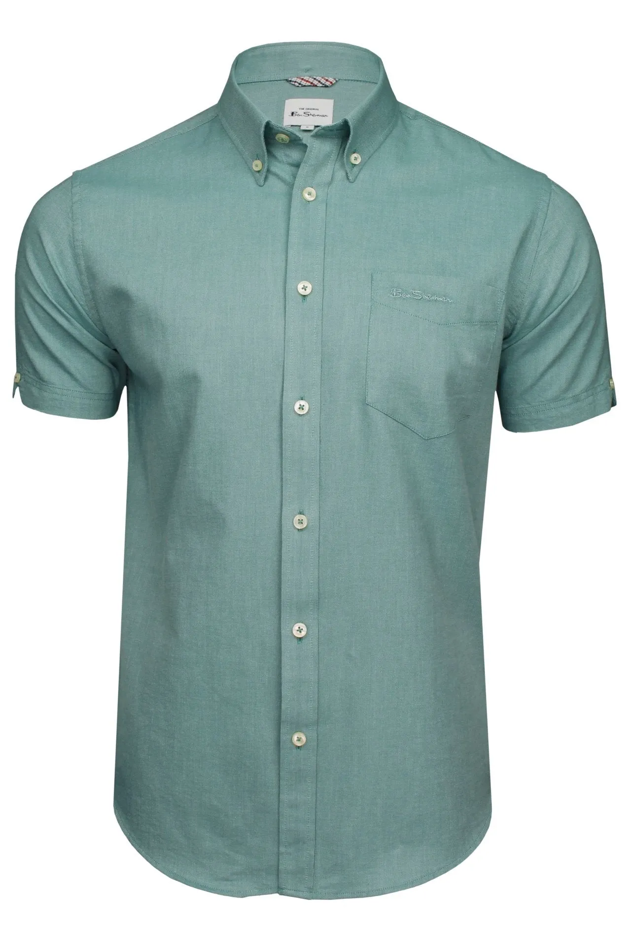 Ben Sherman Men's Button-Down Collar Oxford Shirt, Short Sleeved, Regular Fit