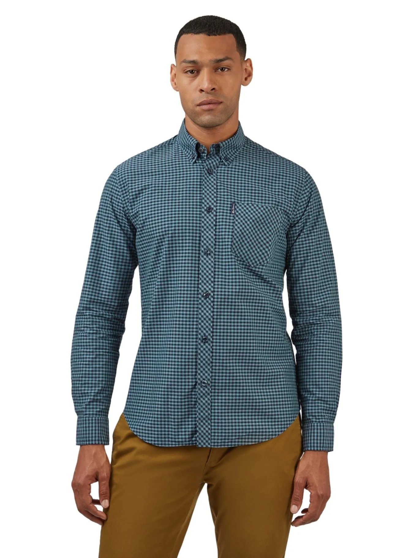 Ben Sherman Mens Gingham Check Shirt - Long Sleeved