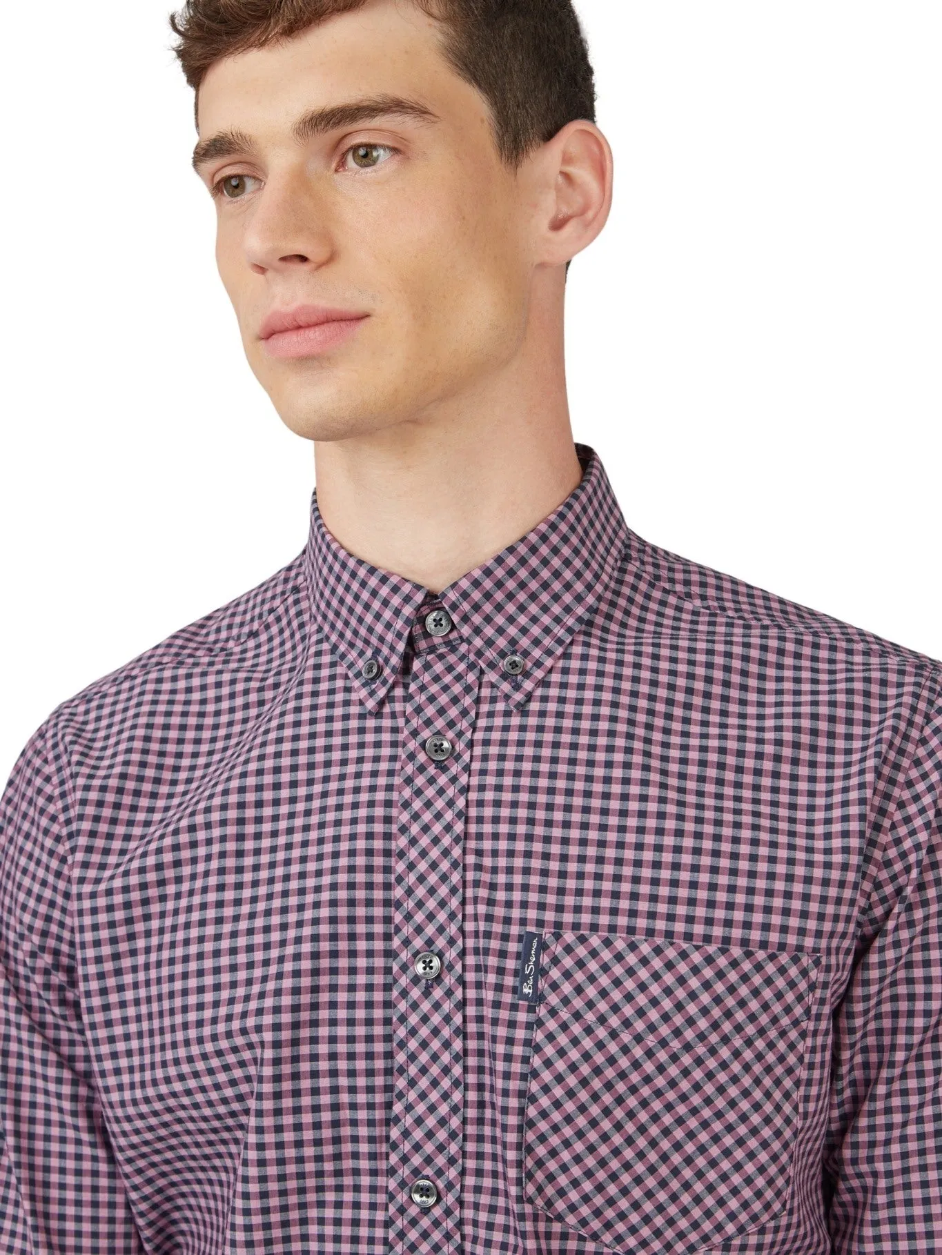 Ben Sherman Mens Gingham Check Shirt - Long Sleeved