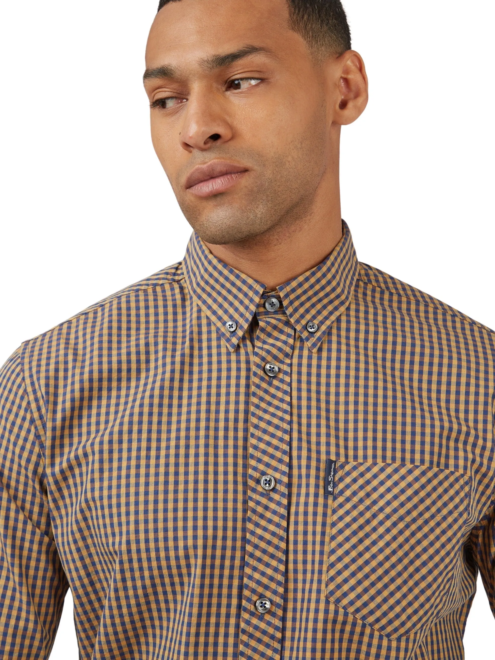 Ben Sherman Mens Gingham Check Shirt - Long Sleeved