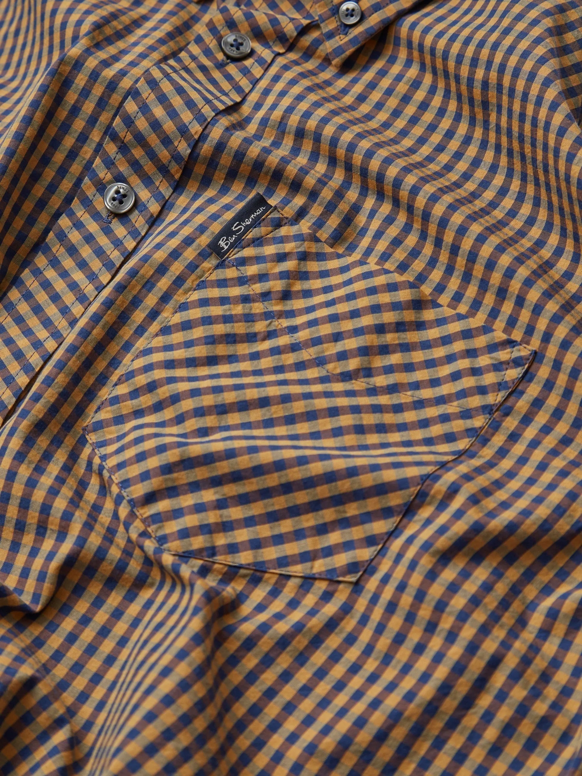 Ben Sherman Mens Gingham Check Shirt - Long Sleeved