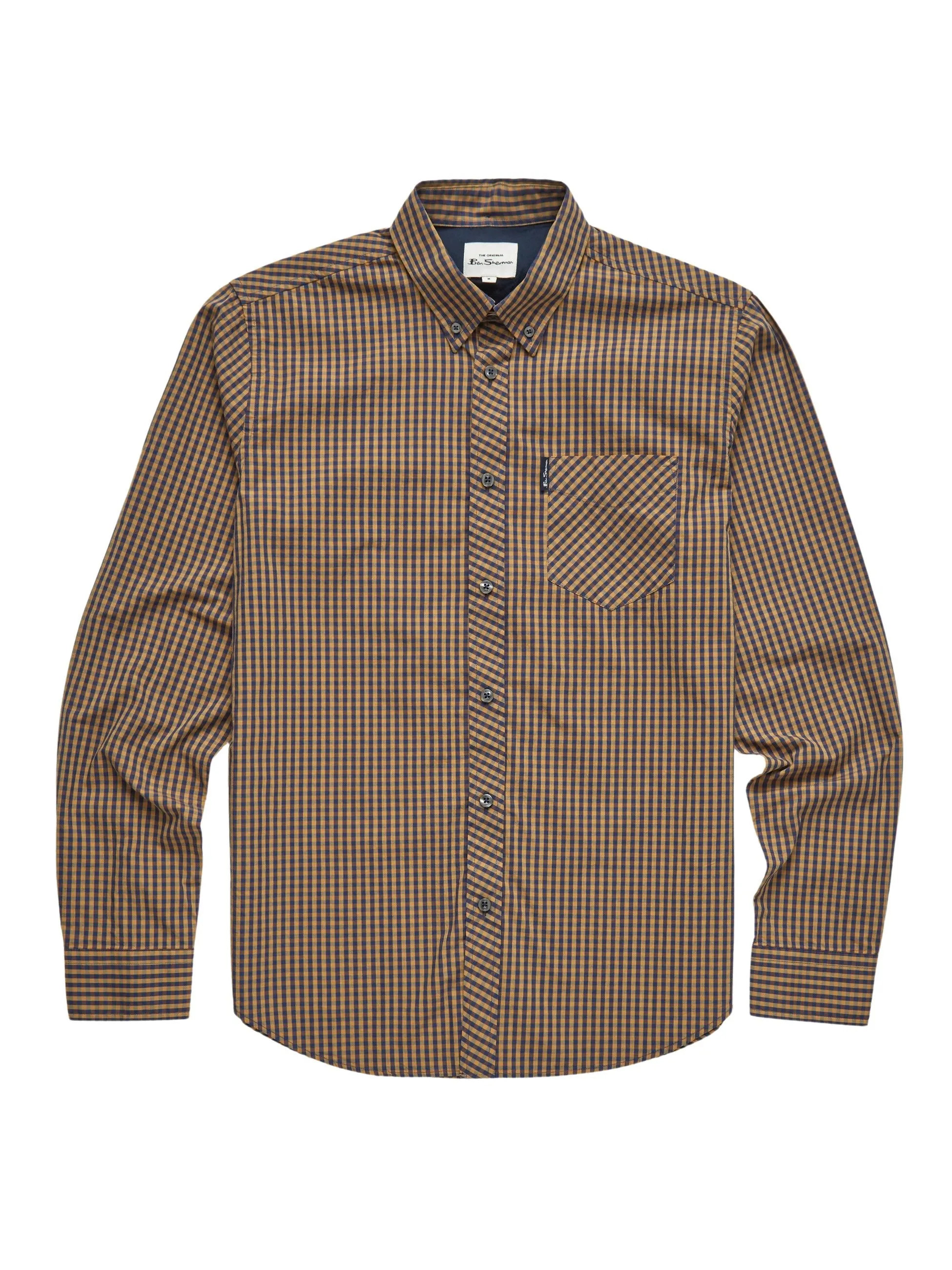 Ben Sherman Mens Gingham Check Shirt - Long Sleeved