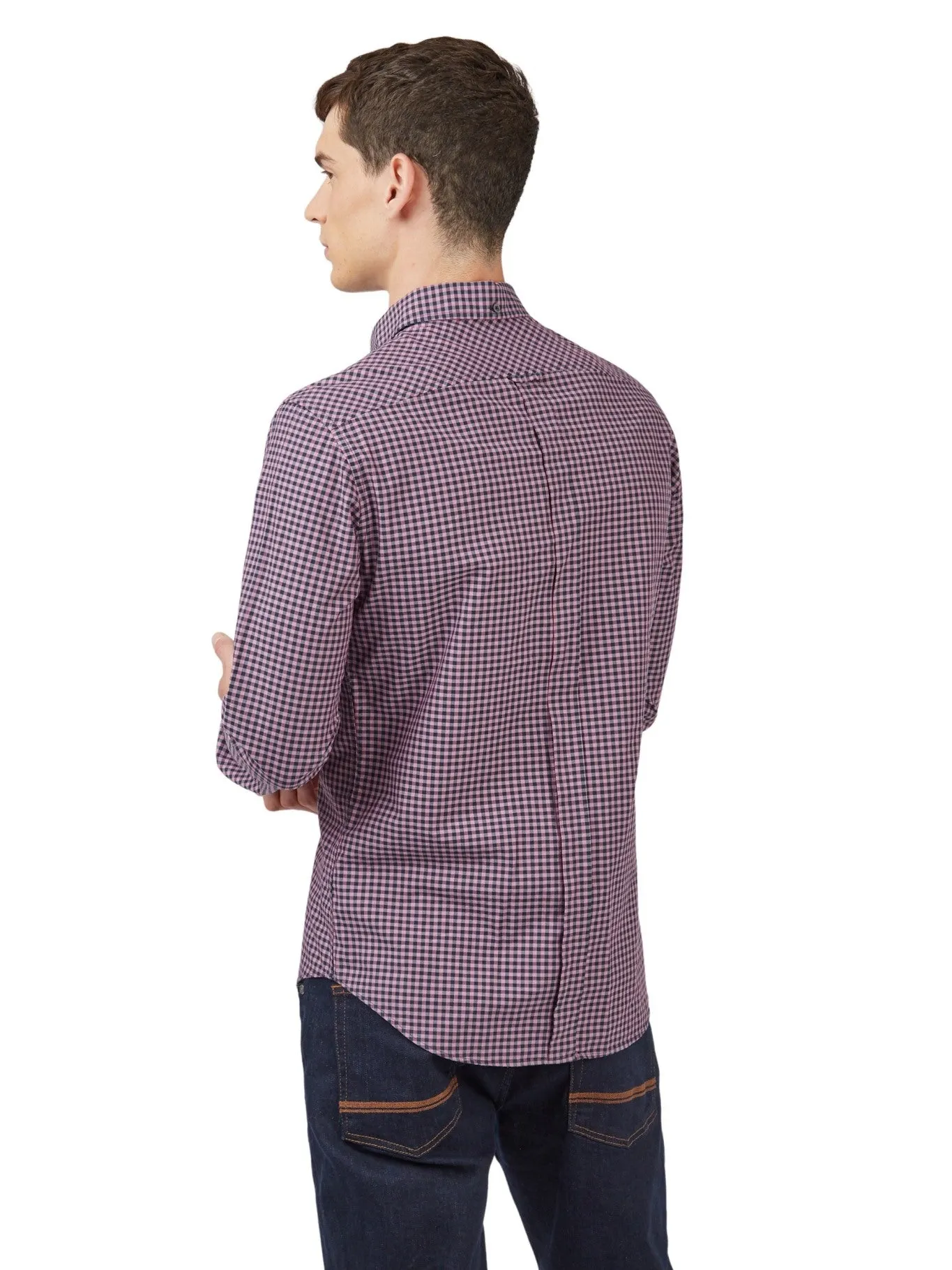 Ben Sherman Mens Gingham Check Shirt - Long Sleeved