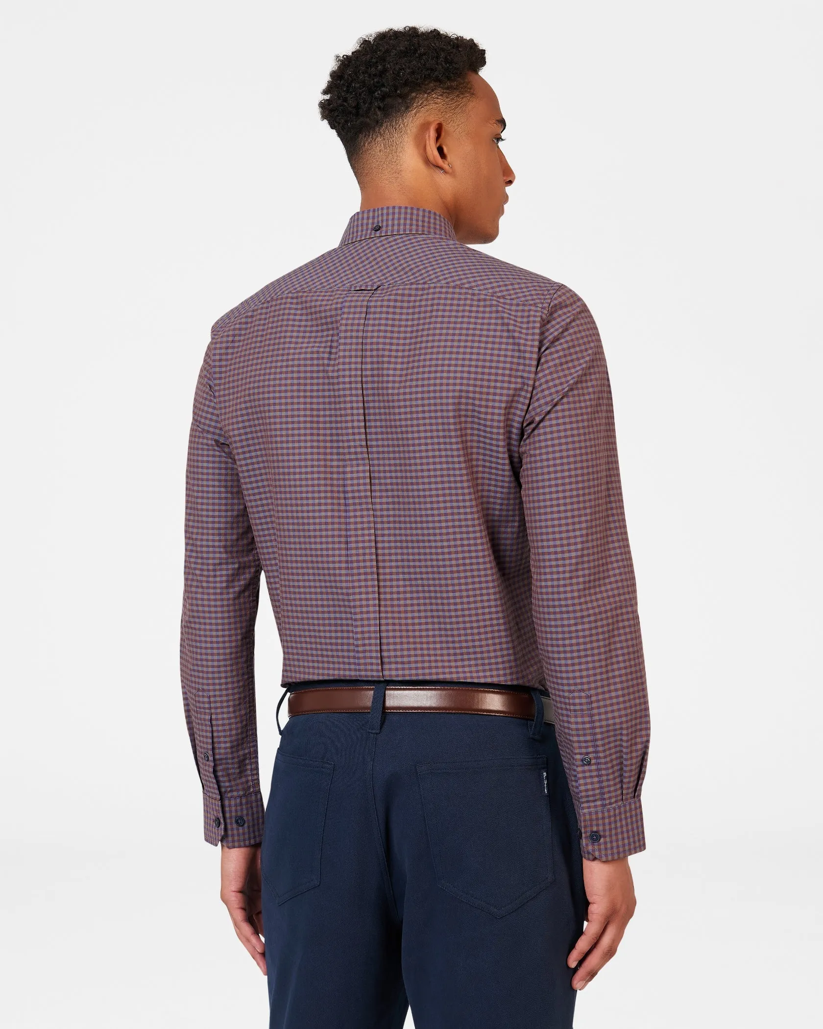 Ben Sherman Mens Gingham Check Shirt - Long Sleeved