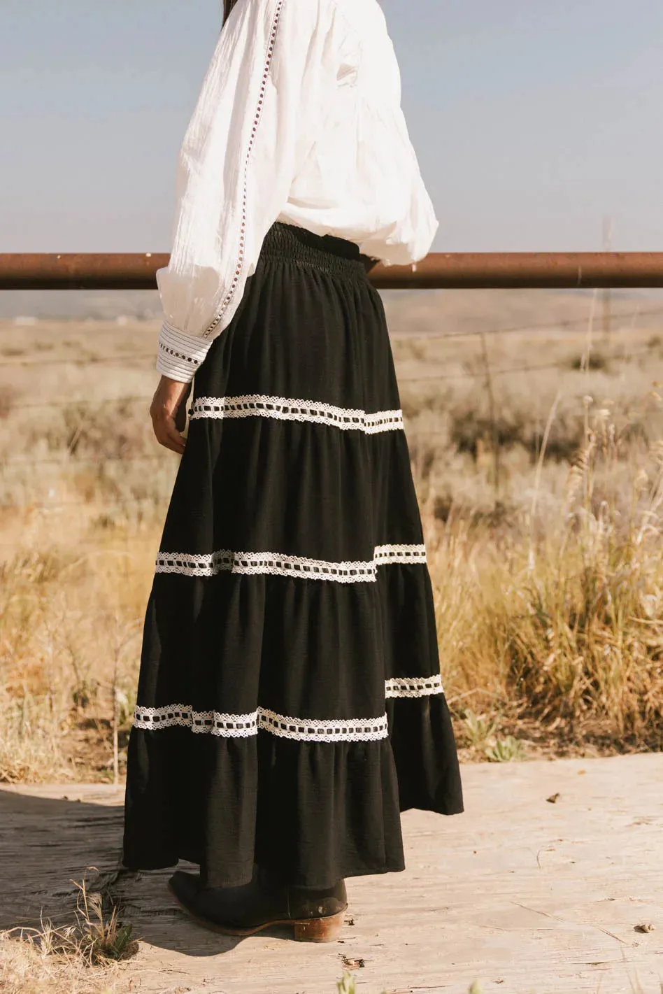 Betsie Lace Trim Maxi Skirt