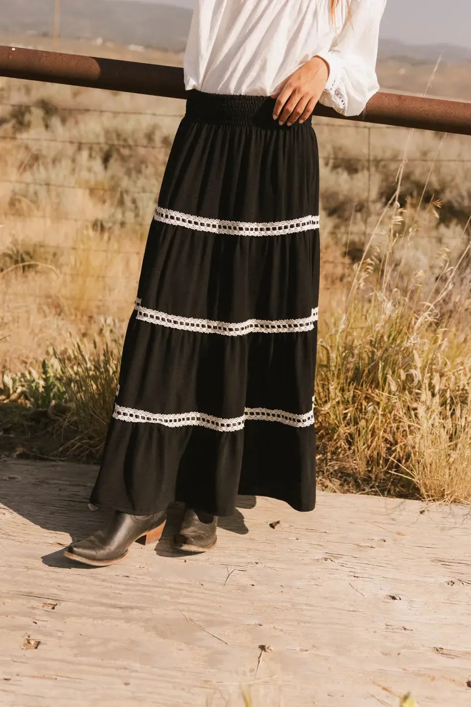 Betsie Lace Trim Maxi Skirt