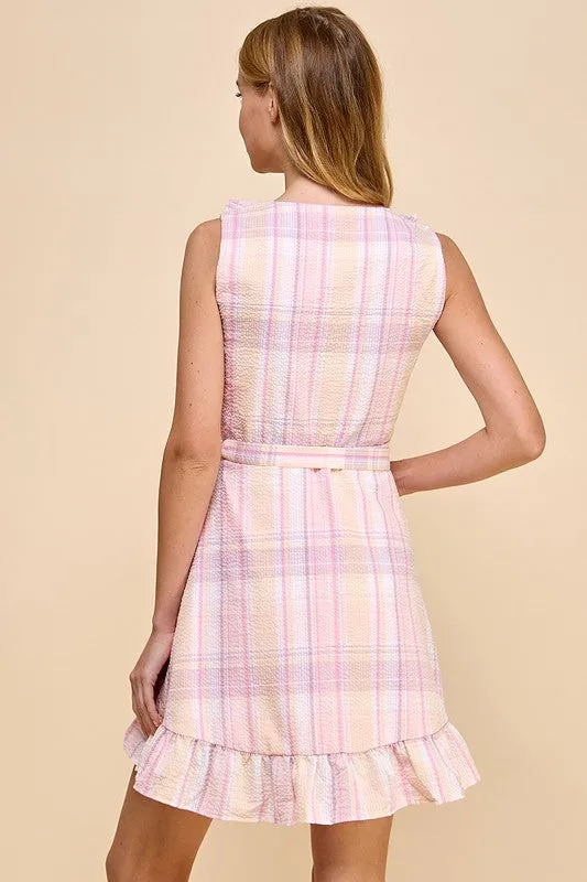 Blaire Plaid Wraparound Dress