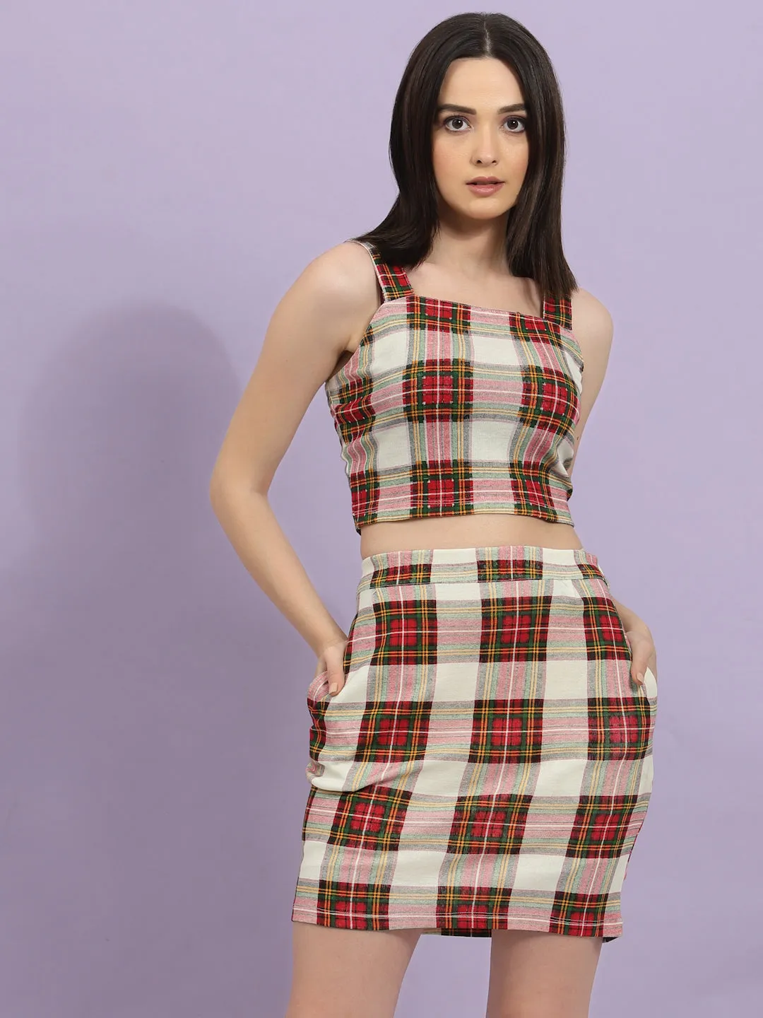 Broad Straps Top & Skirt With Pockets Co-Ord Set