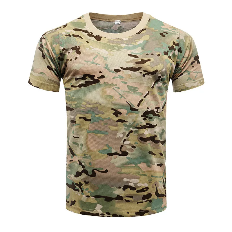 Camouflage Short-sleeved Men's  Quick-drying Training T-shirt