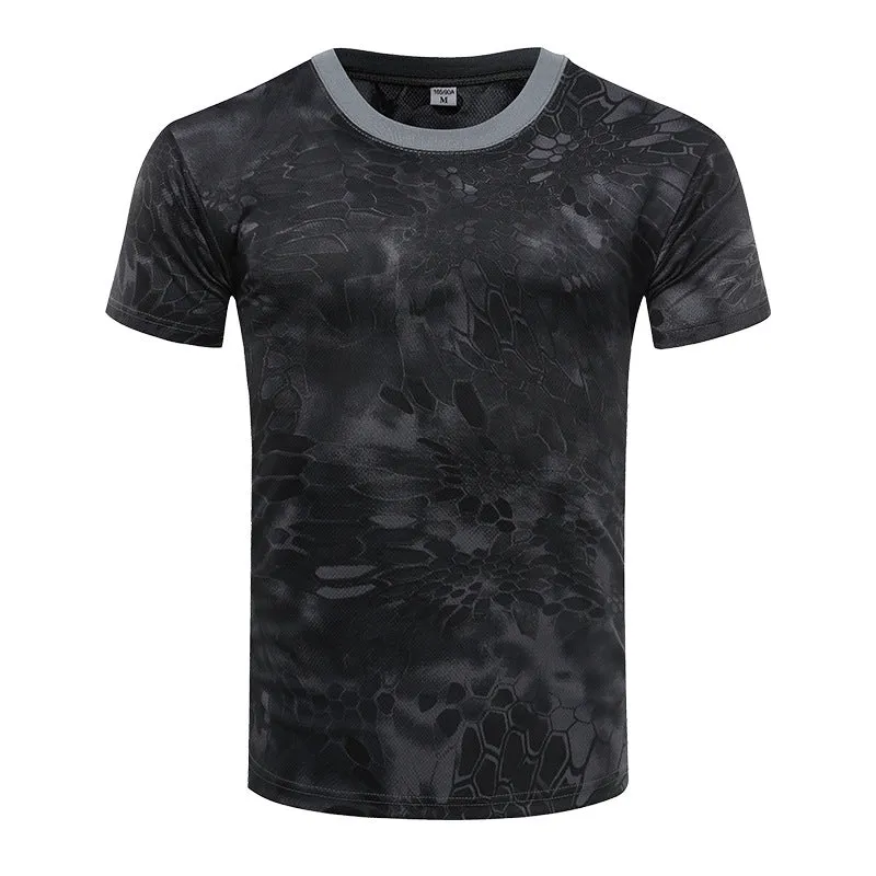 Camouflage Short-sleeved Men's  Quick-drying Training T-shirt