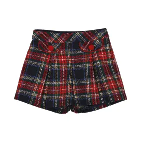 Cherry & Navy Plaid Shorts