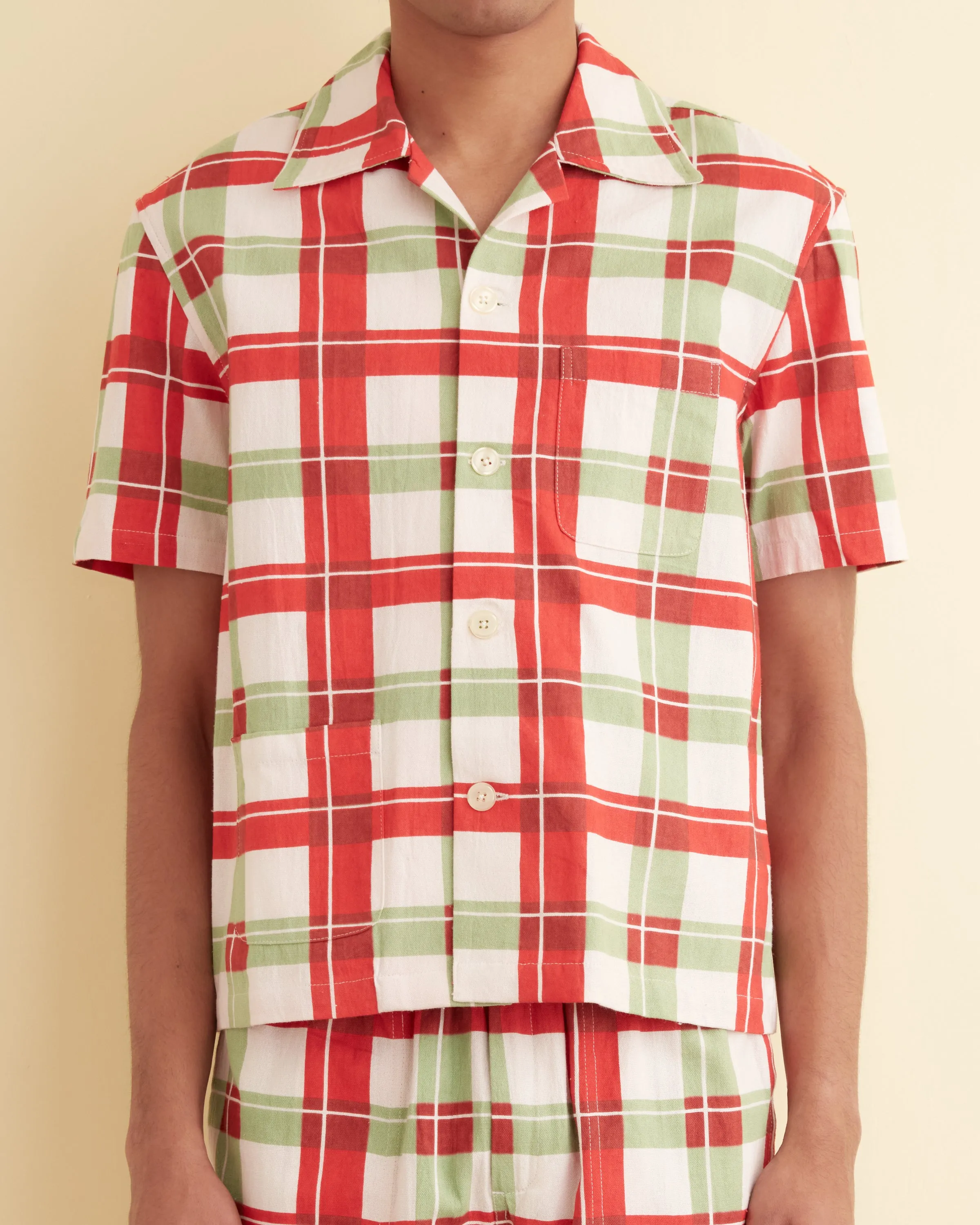 Complementary Plaid Short Sleeve Shirt