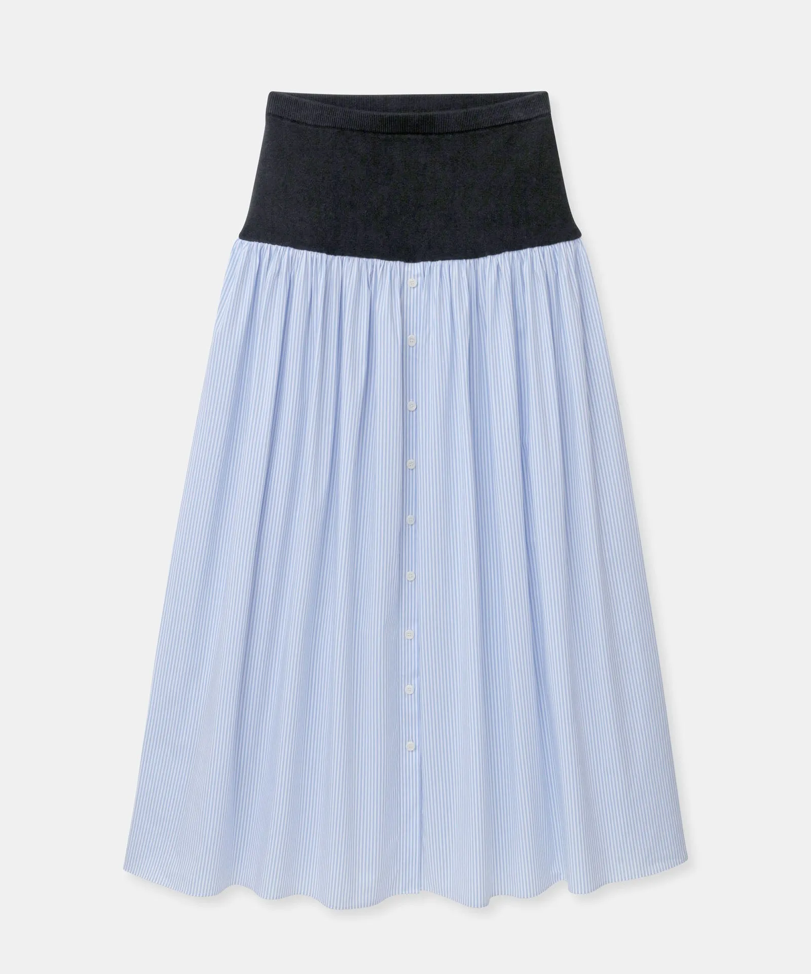 Cotton Cashmere Mixed Media Skirt