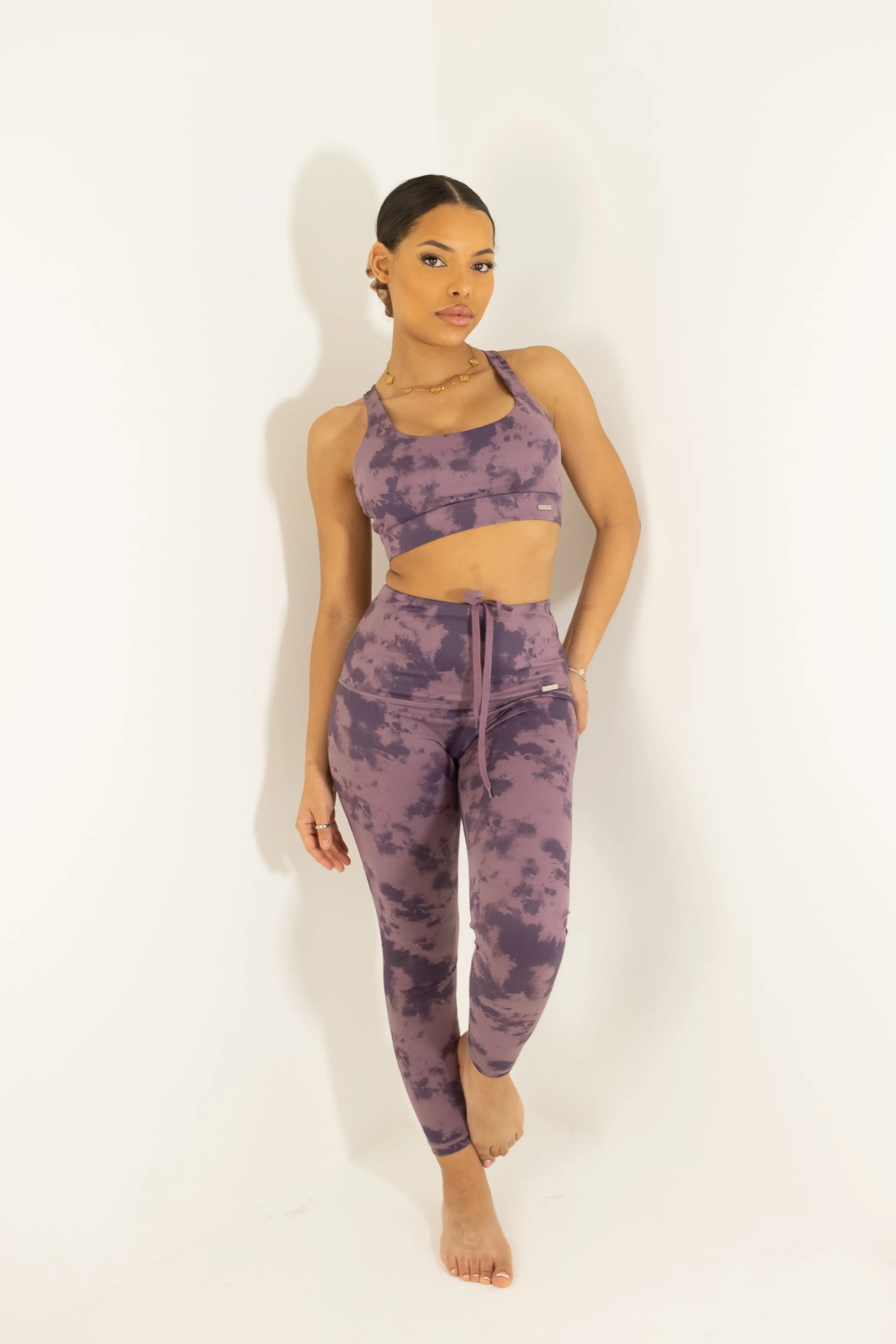 Cross Back Sports Bra Mauve Mist