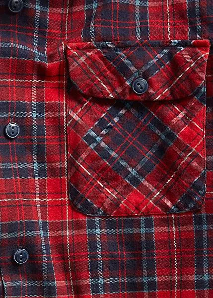 Double RL - Plaid Brushed Camp Workshirt - Red