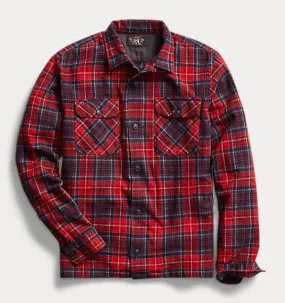 Double RL - Plaid Brushed Camp Workshirt - Red