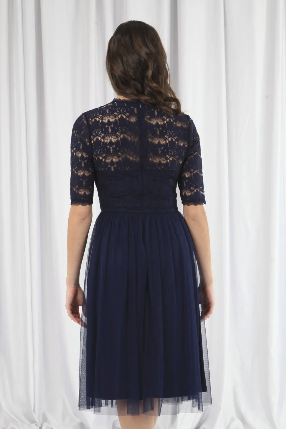 Double Second Lace Dress With Tulle Skirt