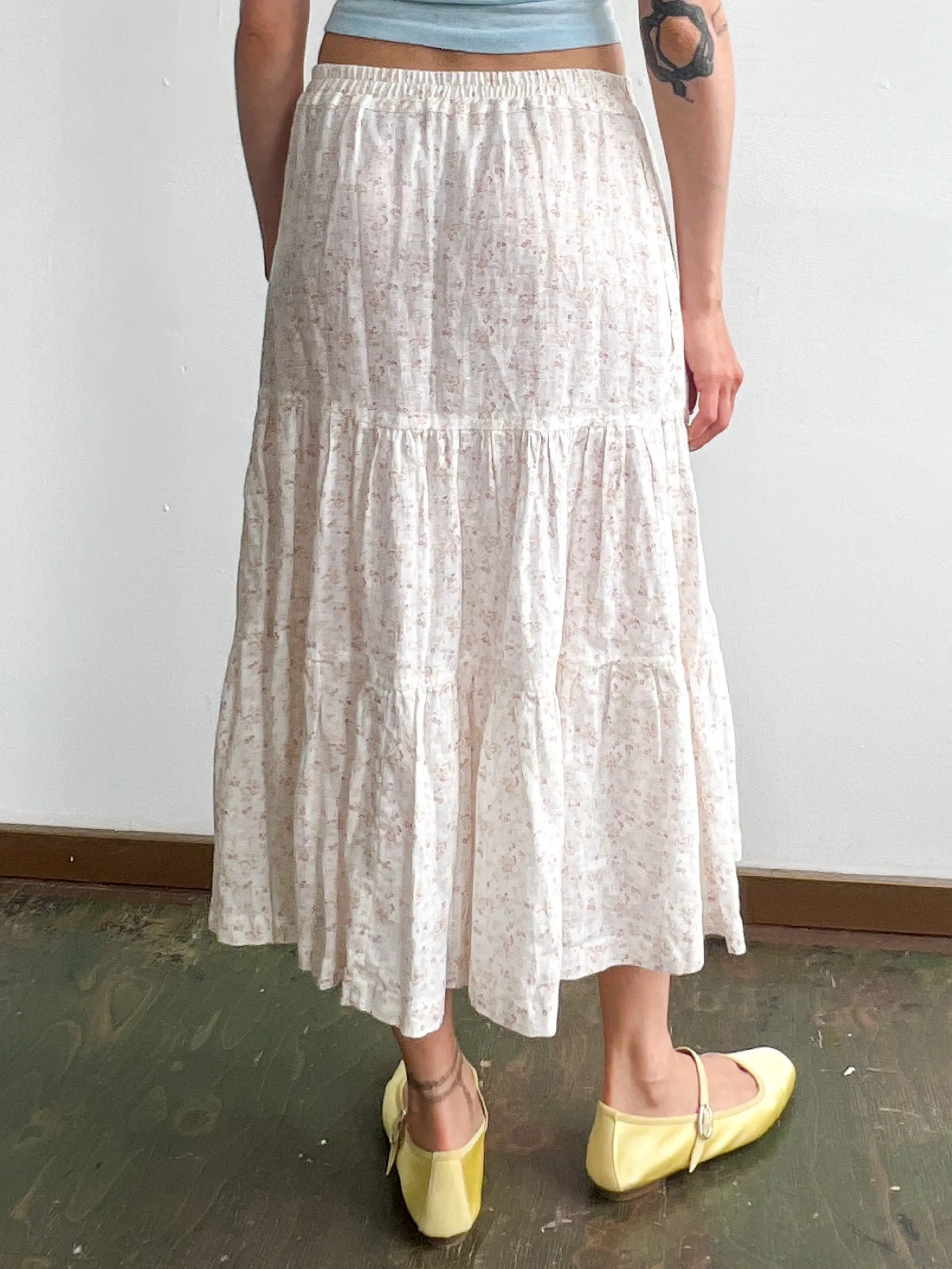 Eskandar Microfloral Linen Skirt (S)