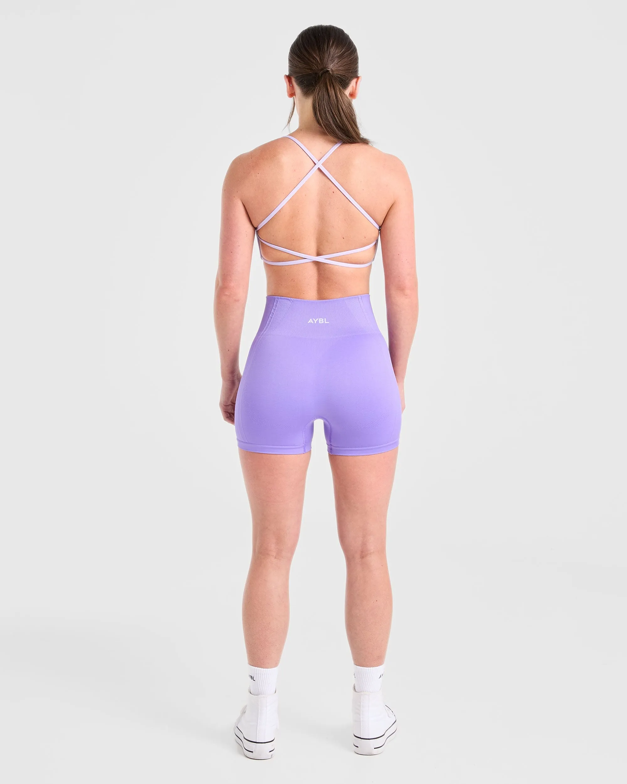 Essential Crossback Sports Bra - Pastel Purple