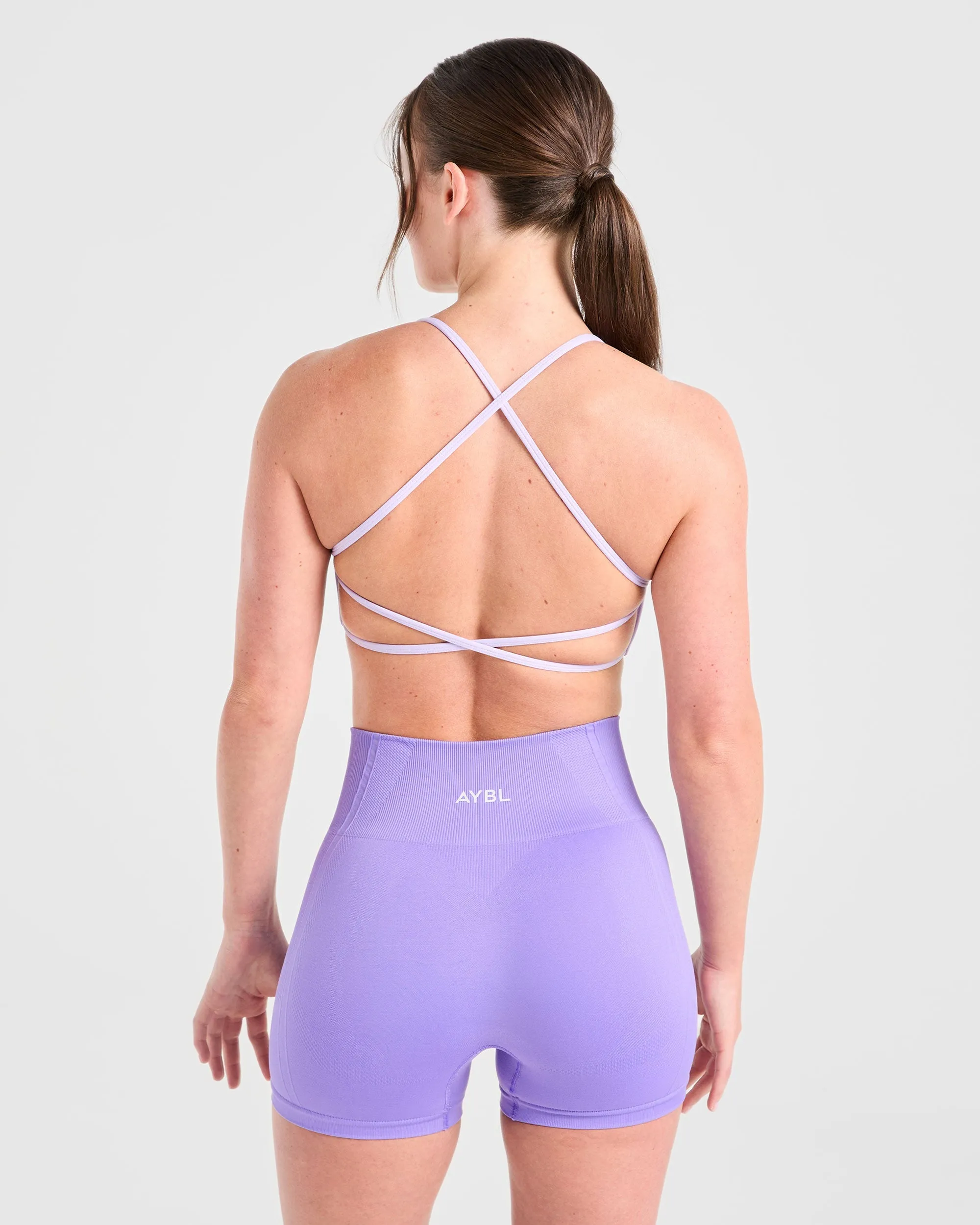 Essential Crossback Sports Bra - Pastel Purple