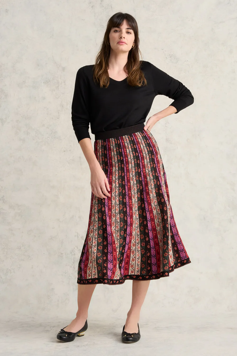 Folk Jacquard Knit Skirt