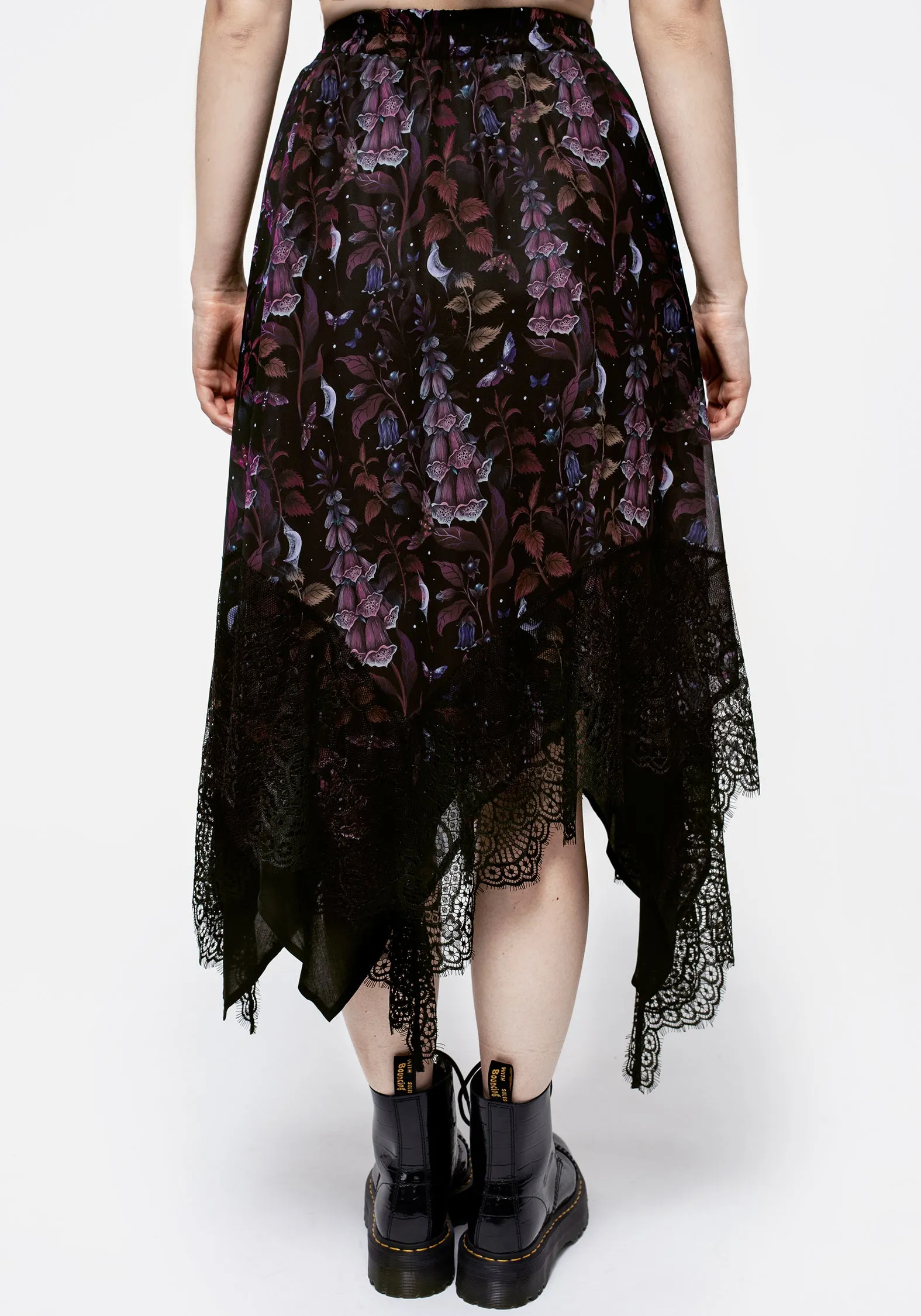 Foxglove Chiffon Handkerchief Hem Skirt