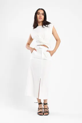 Front Slit Skirt - White