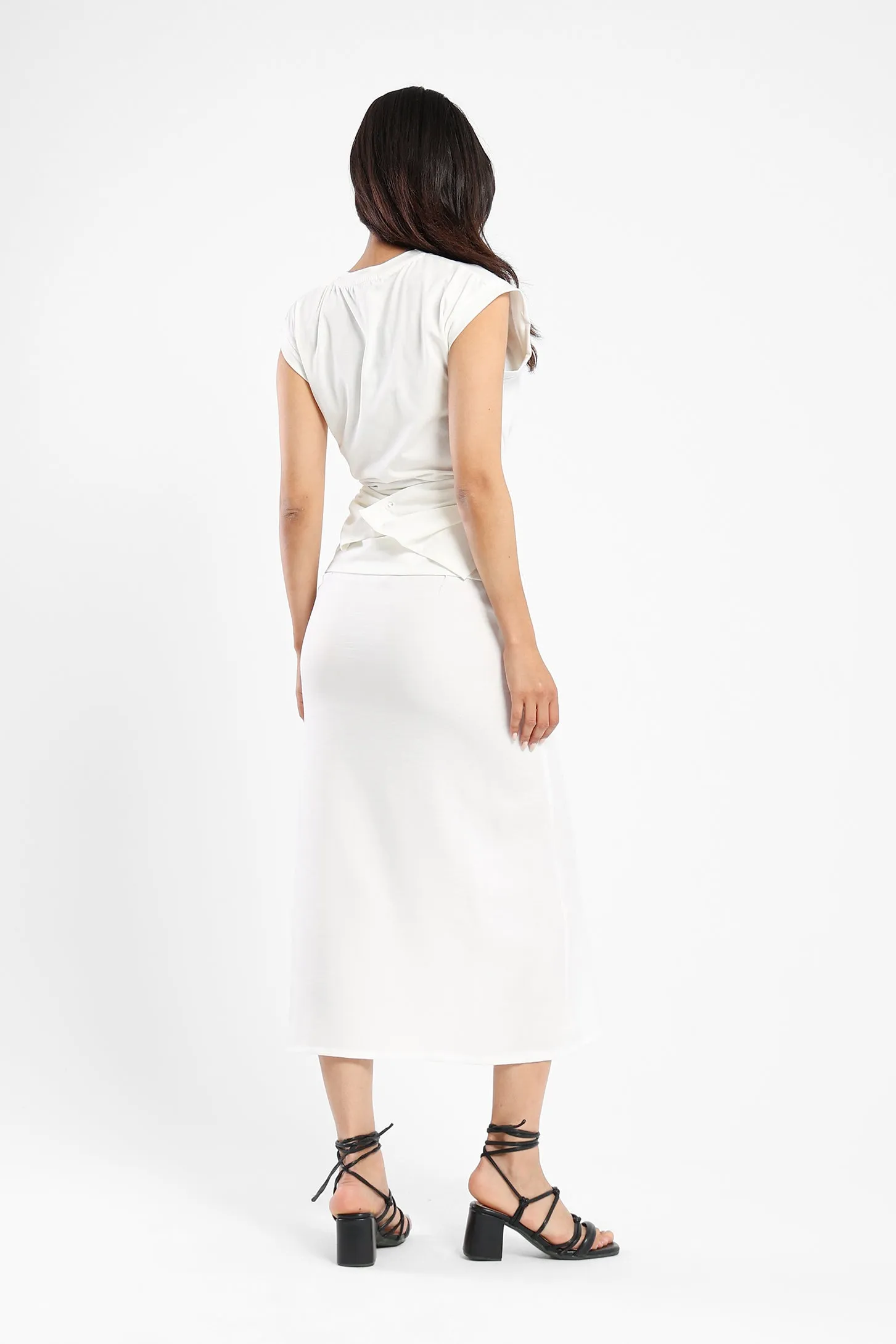 Front Slit Skirt - White