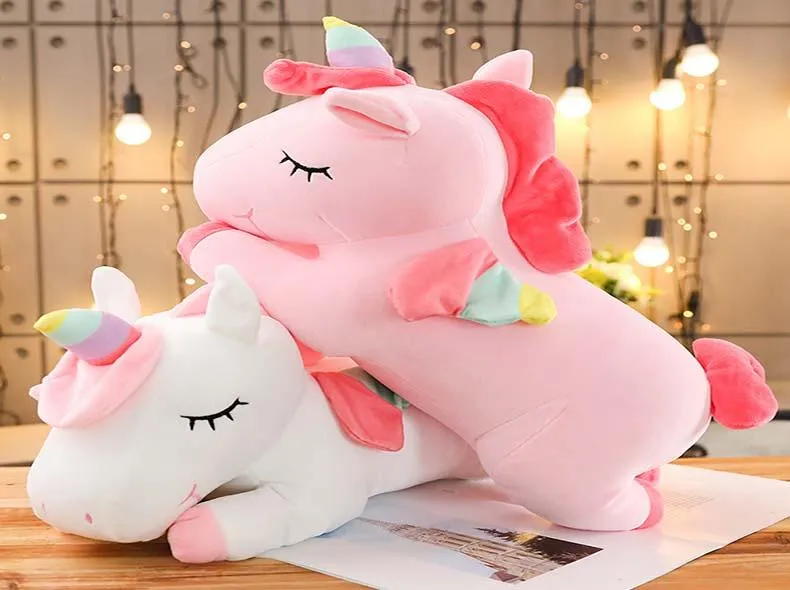 Giant Unicorn Plush Toy Soft Sitting Stuffed Popular Cartoon Unicorn Dolls Animal Horse Toys