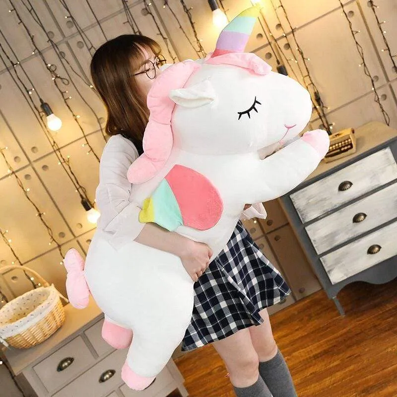 Giant Unicorn Plush Toy Soft Sitting Stuffed Popular Cartoon Unicorn Dolls Animal Horse Toys