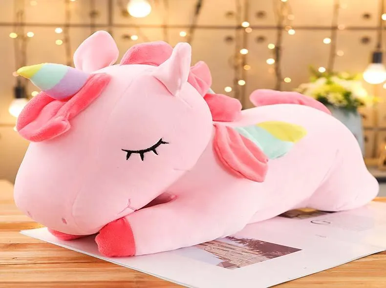 Giant Unicorn Plush Toy Soft Sitting Stuffed Popular Cartoon Unicorn Dolls Animal Horse Toys