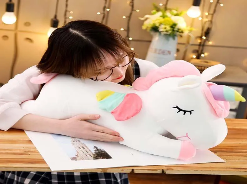 Giant Unicorn Plush Toy Soft Sitting Stuffed Popular Cartoon Unicorn Dolls Animal Horse Toys