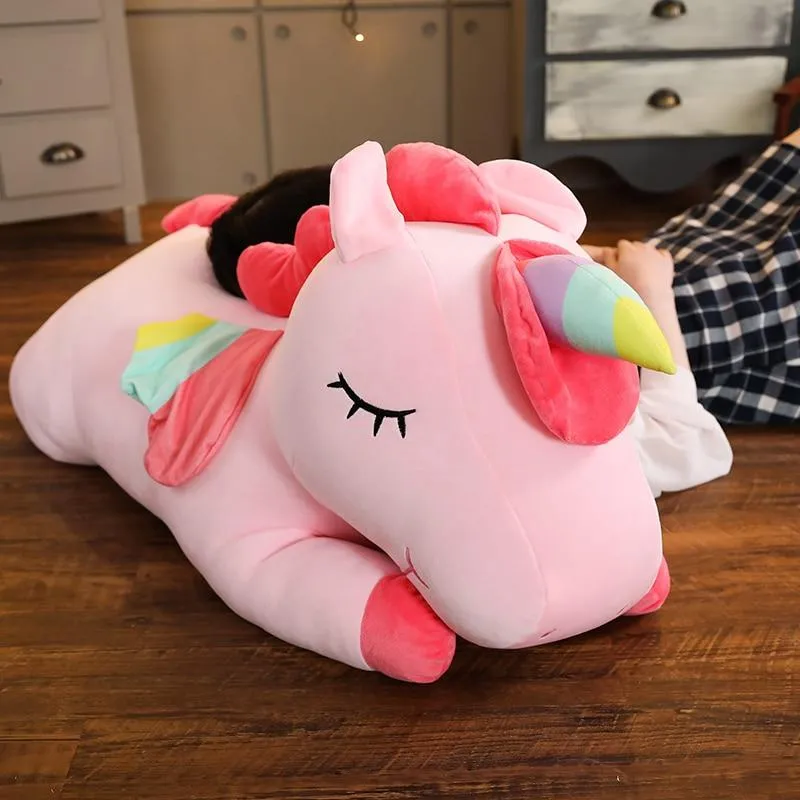 Giant Unicorn Plush Toy Soft Sitting Stuffed Popular Cartoon Unicorn Dolls Animal Horse Toys