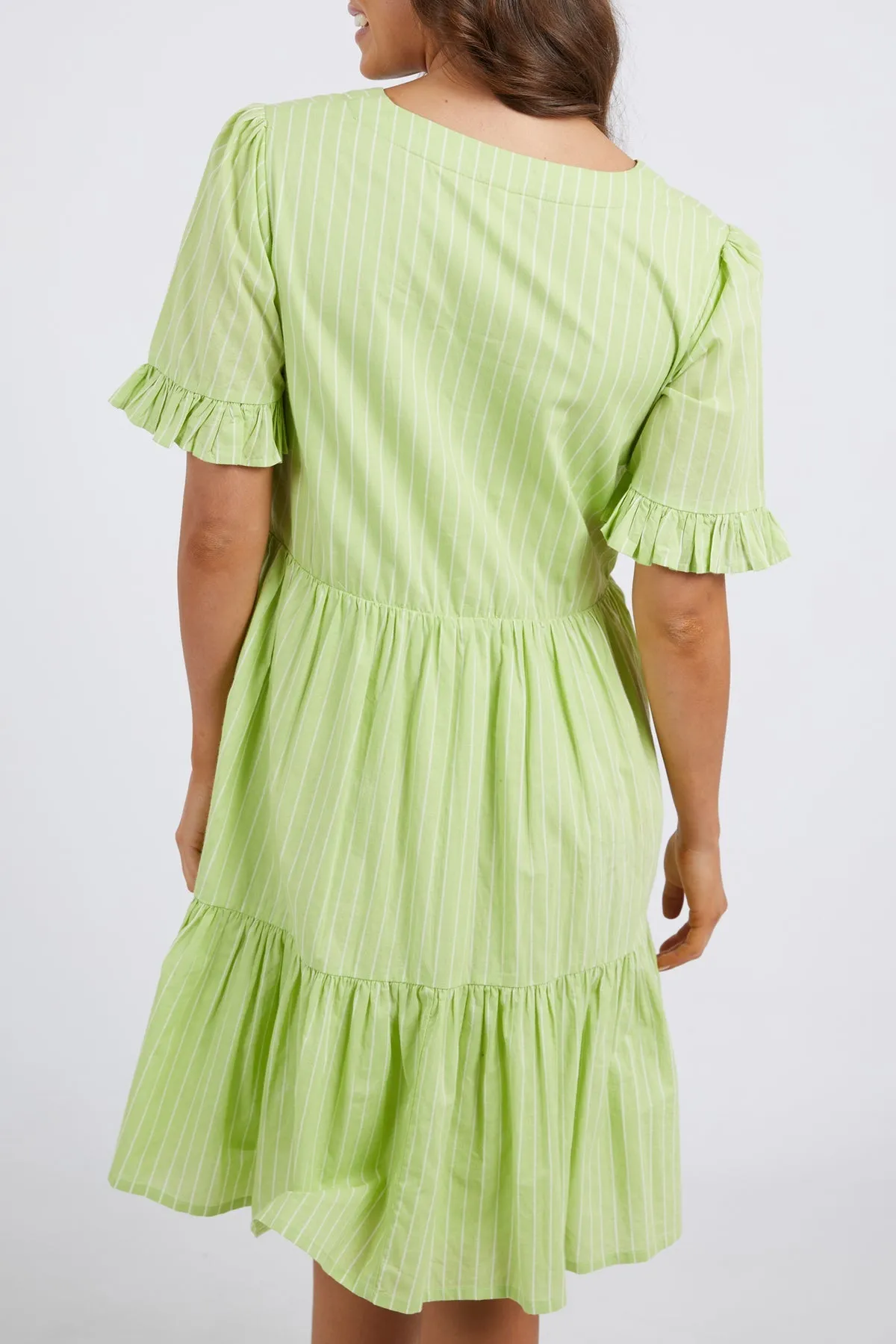 Hailey Keylime Stripe Tiered Dress