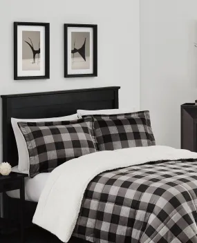 HERRINGBONE PLAID 3 PIECE COMFORTER SET