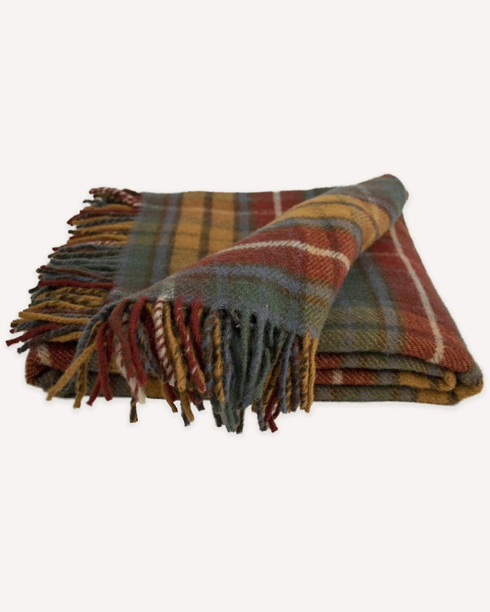 Highland Tartan Lambs Wool Plaid Fluffy Throw