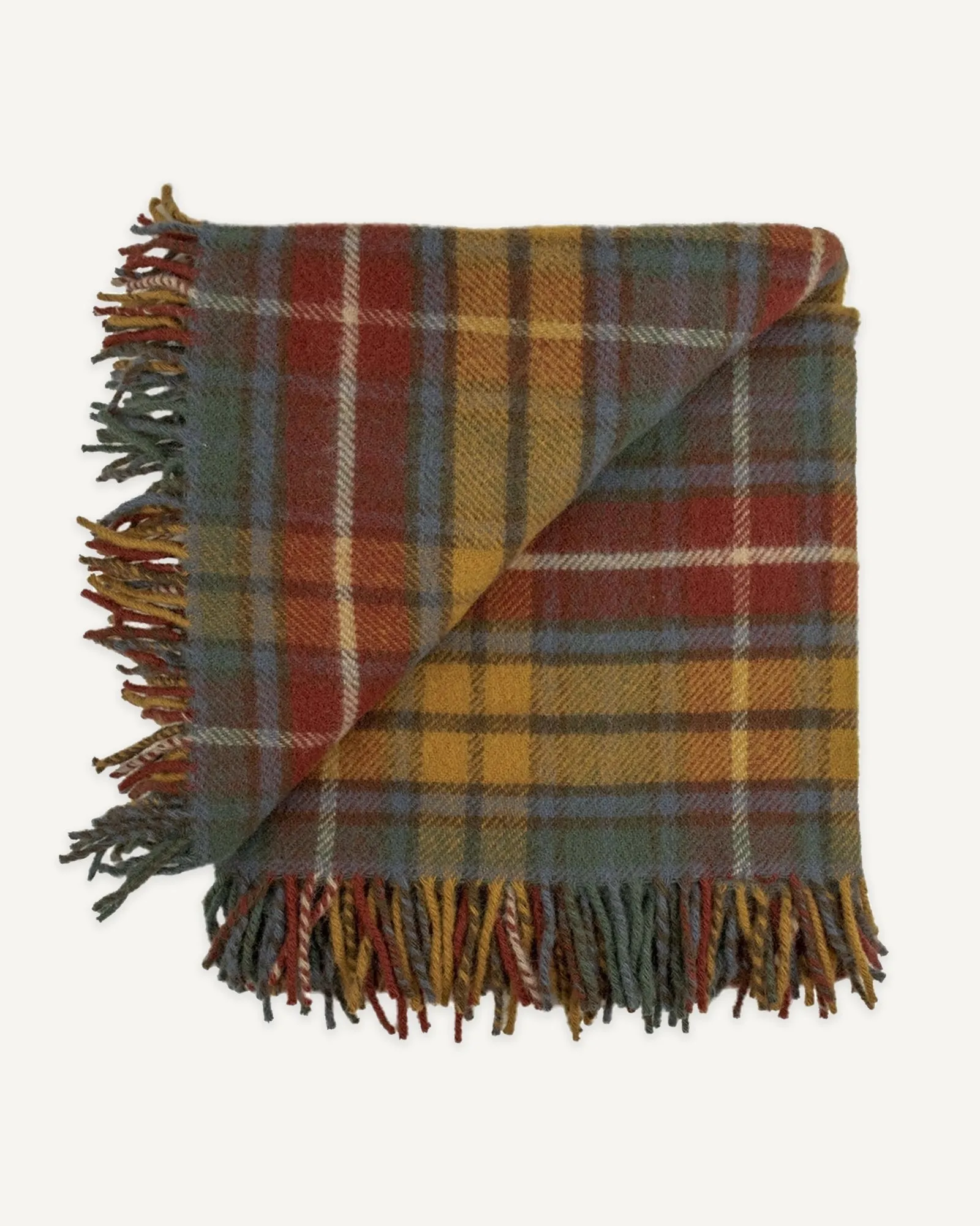 Highland Tartan Lambs Wool Plaid Fluffy Throw